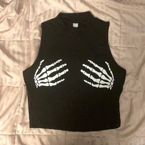 Skeleton Hands Crop Top
